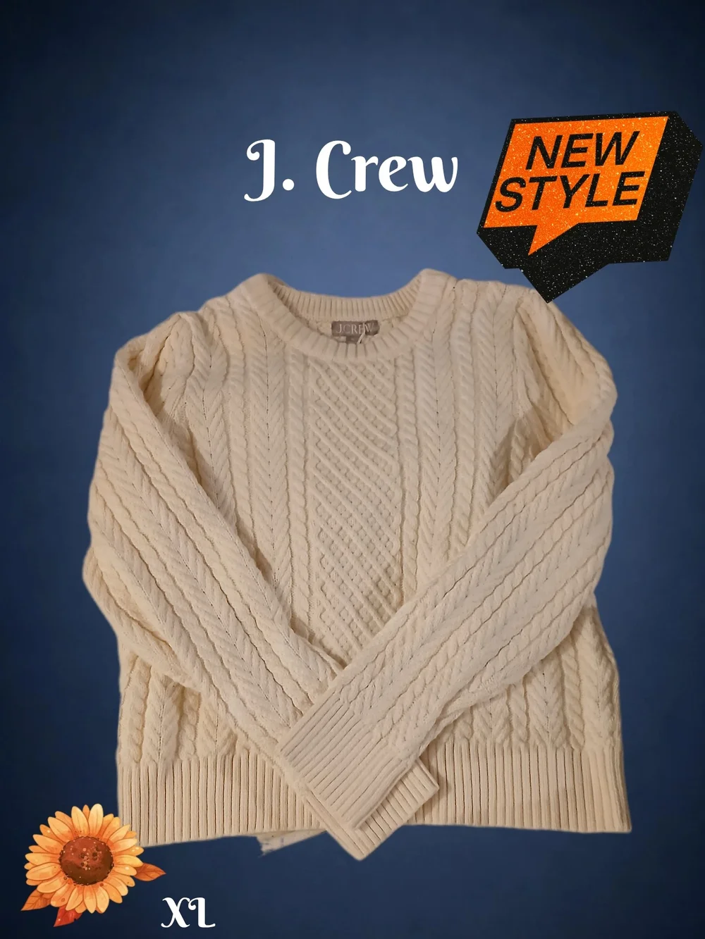 J.Crew Cream Cable Knit Sweater
